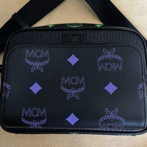MCM Logo Purple and Green Crossbody/Camera Bag